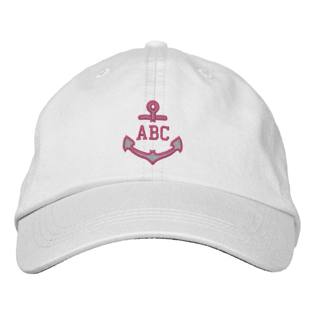 Gorra Bordada Editar Su Anclaje De Monograma Náutico 123 Caracte (Anverso)