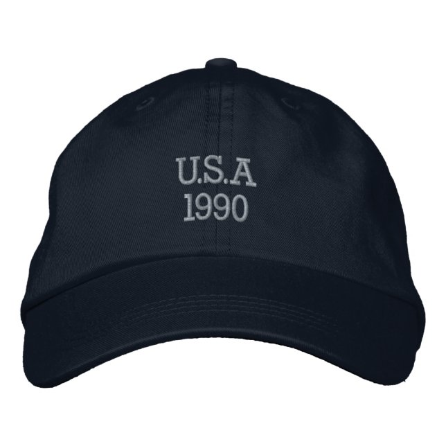GORRA BORDADA EE. UU. 1990 PERSONALIZADO (Anverso)