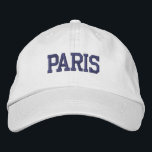 Gorra Bordada El bordado púrpura de PARIS en blanco<br><div class="desc">PARÍS Gorra de algodón blanco bordado en morado oscuro. Hace un regalo maravilloso para cualquiera que ame París Francia! Si prefiere tener su texto personal, simplemente seleccione el botón "Personalizar esta plantilla" para introducir su elección de texto personalizado. El bordado también es personalizable a otras opciones de color seleccionando el...</div>