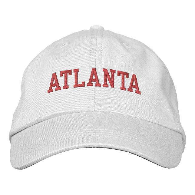 Gorra Bordada El bordado rojo de Atlanta en blanco (Anverso)