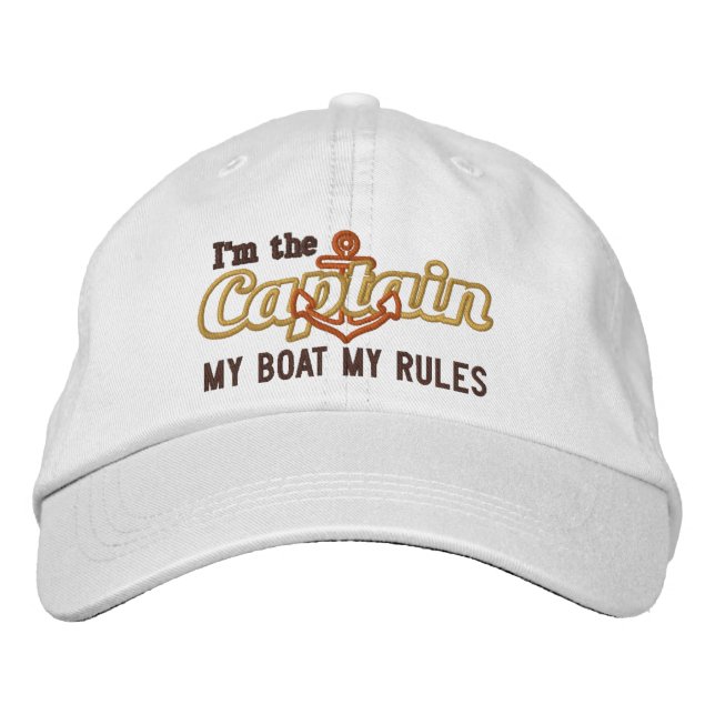 Gorra Bordada El capitán dice mi barco mis reglas (Anverso)