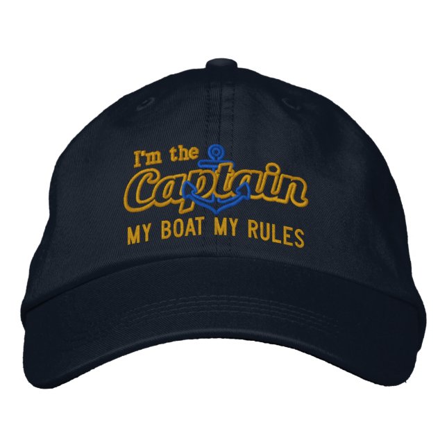 Gorra Bordada El capitán dice que mi barco mis reglas (Anverso)