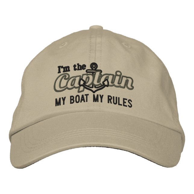 Gorra Bordada El capitán dice que mi barco mis reglas (Anverso)