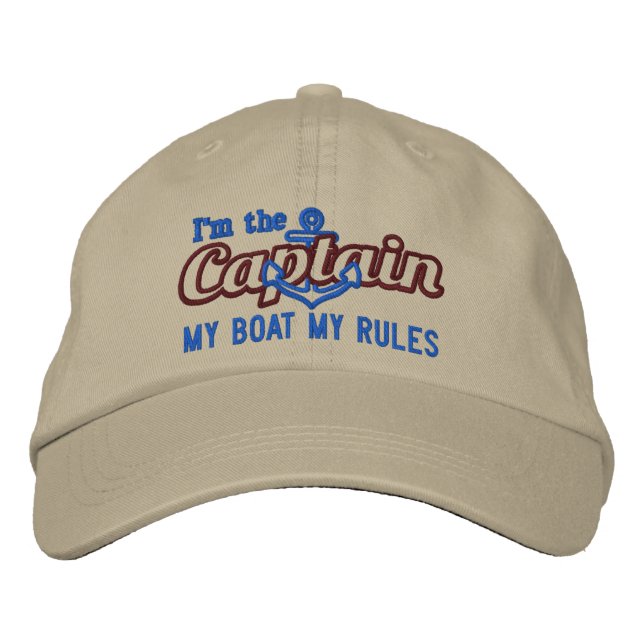 Gorra Bordada El capitán dice que mi barco mis reglas (Anverso)