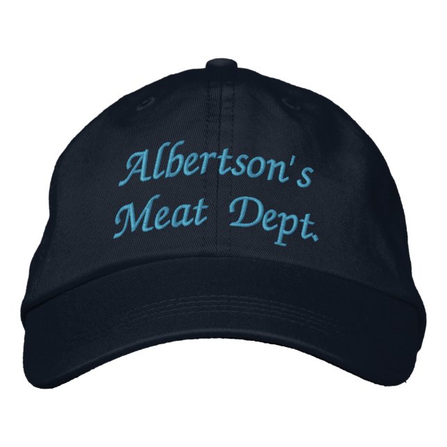 Gorra Bordada El departamento de carnes de Albertson. (Anverso)