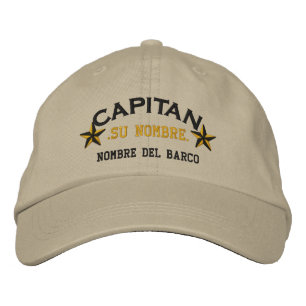 Gorra Bordada EL ESPAÑOL Capitan Nombre del barco y su nombre.