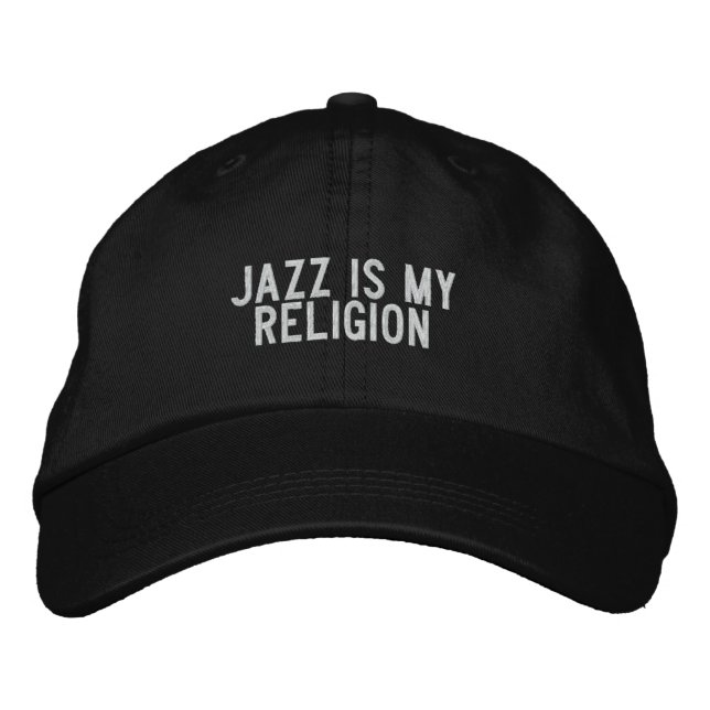 Gorra Bordada el jazz es mi religión (Anverso)