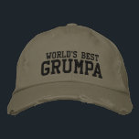 Gorra Bordada El mejor Grumpa del mundo | Abuelo divertido perso<br><div class="desc">Simple diseño de texto retro vintage de un entrañable apodo para los mejores abuelos gruñones del mundo - grumpa. Personalizar el texto para incluir tu apodo favorito.</div>