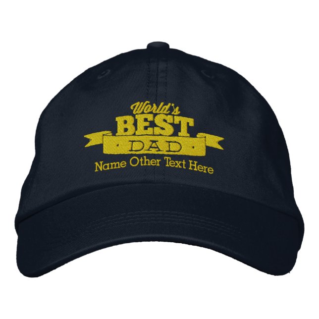 Gorra Bordada El mejor papá del mundo personalizado (Anverso)