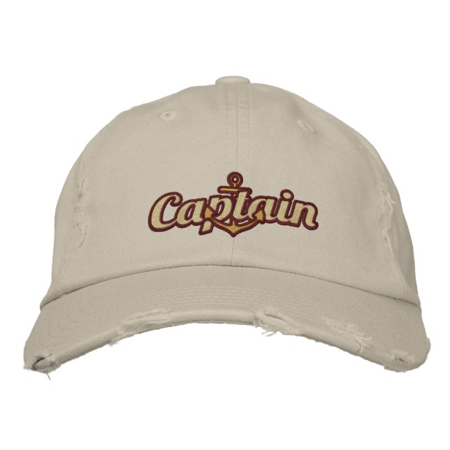 Gorra Bordada Elegante Capitán Ancla Náutica Gran Bordado (Anverso)