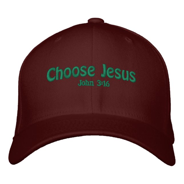 Gorra Bordada Elegir la cita de la Biblia de Jesús Personalizar (Anverso)
