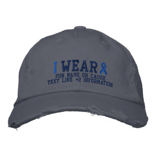 Gorra Bordada Embroiderato de sensibilización sobre la cinta azu