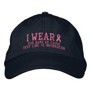 Gorra Bordada Embroiderazgo de la conciencia de la cinta rosada