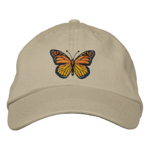 Gorra Bordada Embroidería de mariposa monarca grande