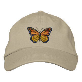 Gorra Bordada Embroidería de mariposa monarca grande