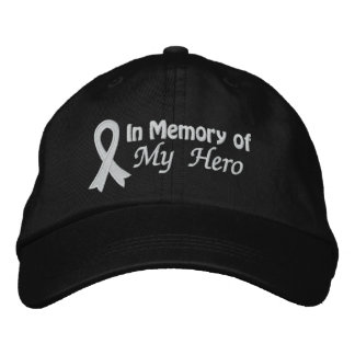 Gorra Bordada En memoria de mi héroe - Cáncer de pulmón