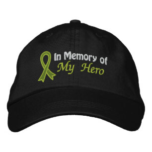 Gorra Bordada En memoria de mi héroe - Linfoma