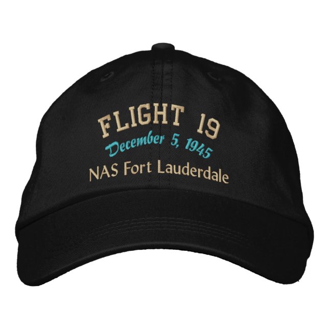 Gorra Bordada En memoria del vuelo 19 (Anverso)