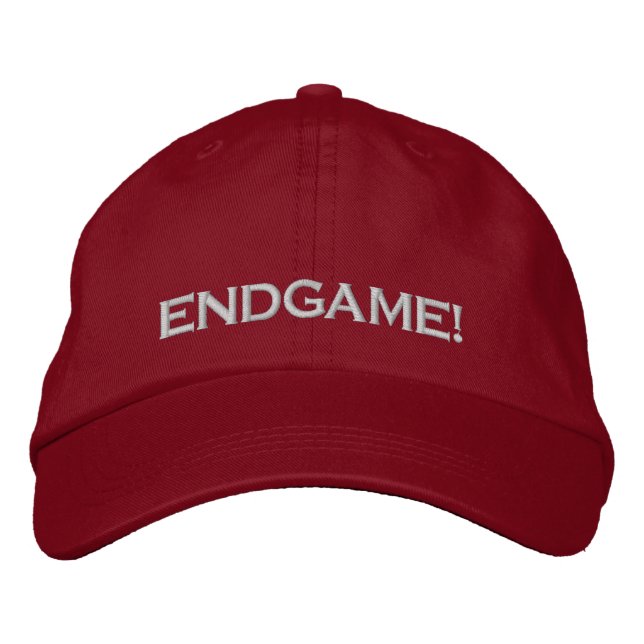 GORRA BORDADA "¡ENDGAME!", TAPA DEL JUEGO DE PC (Anverso)