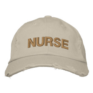 Gorra Bordada Enfermera beige angustiada
