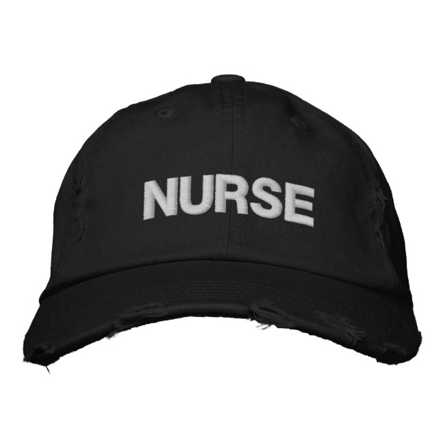 Gorra Bordada Enfermera negra (Anverso)
