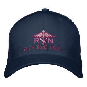Gorra Bordada Enfermera personalizada RN su caduceo médico del
