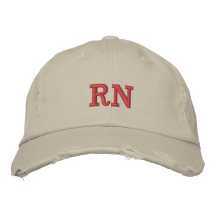 Gorra Bordada Enfermera registrada RN Beige Red