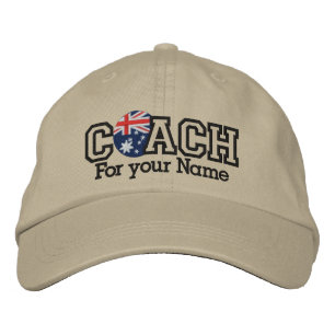 Gorra Bordada Entrenador de Australia personalizado con su nombr
