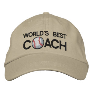 Gorra Bordada Entrenador de béisbol del mundo