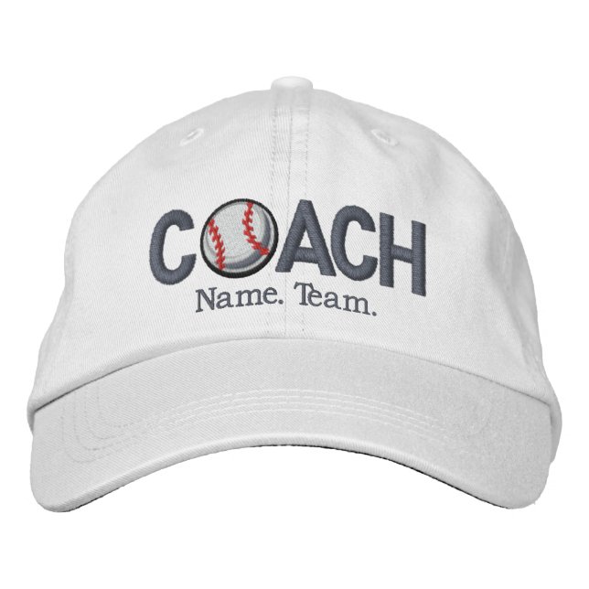 Gorra Bordada Entrenador de béisbol personalizado (Anverso)