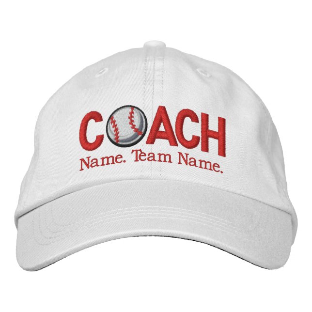 Gorra Bordada Entrenador de béisbol personalizado (Anverso)