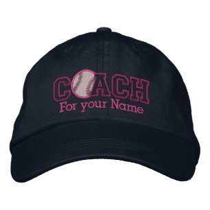 Gorra Bordada Entrenador de béisbol personalizado rosa con su no