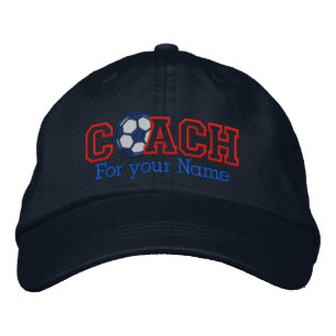 Gorra Bordada Entrenador de fútbol personalizado con su nombre