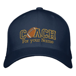 Gorra Bordada Entrenador de oro del fútbol personalizado con su