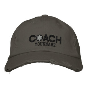 Gorra Bordada Entrenador Personalizado Blanco Y Negro