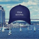 Gorra Bordada Equipo, ciudad, Halifax, cápsula de béisbol bordad<br><div class="desc">Gorra de béisbol bordado por equipo y ciudad diseñada con TEAM y un nombre de ciudad de su elección. Aquí se muestra el texto: TEAM HALIFAX. Este gorro de béisbol se muestra en azul con bordado blanco. Para personalizar simplemente inserte el nombre de la ciudad, o cualquier otra palabra en...</div>