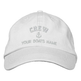 Gorra Bordada Equipo de vela personalizado Texto en blanco