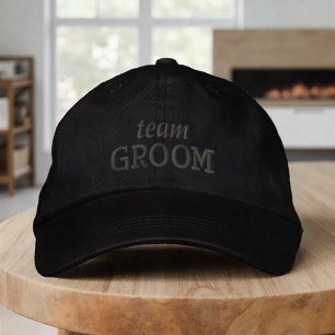 Gorra Bordada Equipo del Novio Tipografía Moderna Simple Boda
