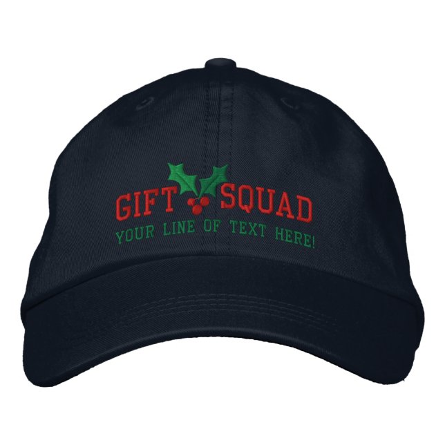 Gorra Bordada Escuadrón de regalo de vacaciones personalizado (Anverso)