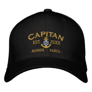 Gorra Bordada ESPAÑOL El Capitan Nautical Personalizado
