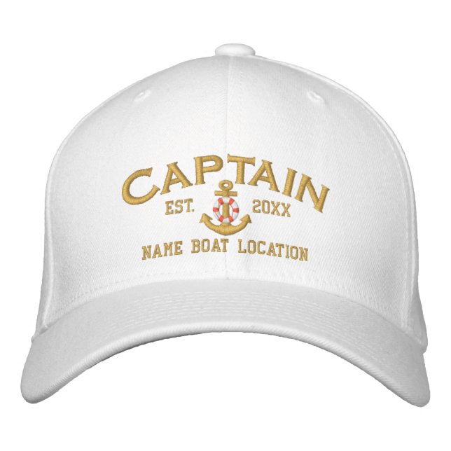 Gorra Bordada Est personalizado. Anclaje de Sea Captain Lifesave (Anverso)