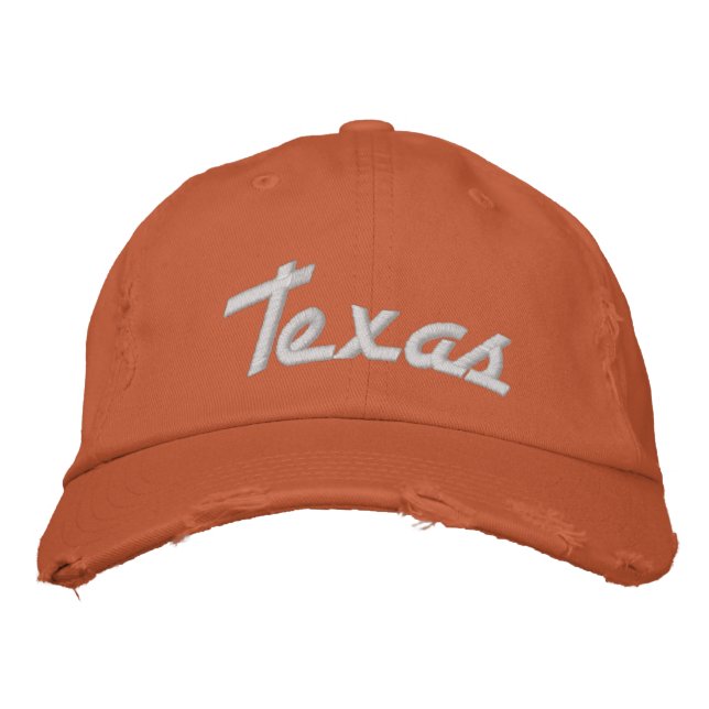 Gorra Bordada Estilo de la cosecha del Naranja de Texas con prob (Anverso)