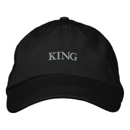 Gorra Bordada Estilo de texto Rey Alternativo-Visera Ajustable