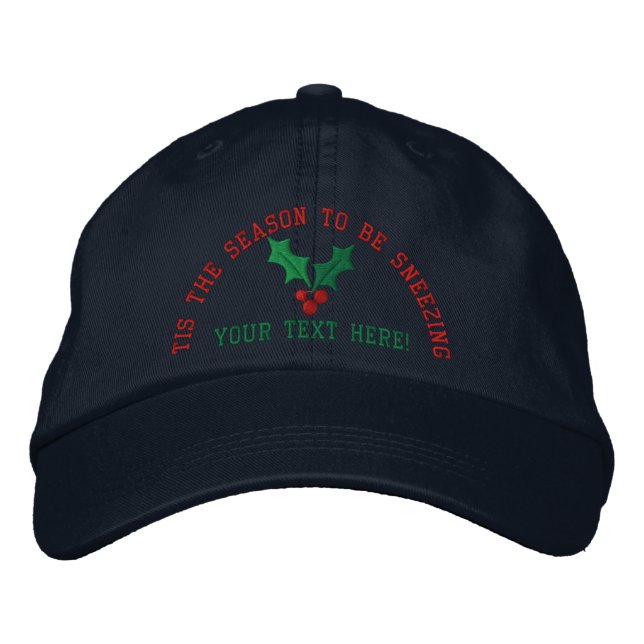 Gorra Bordada Estornudos de vacaciones personalizados (Anverso)