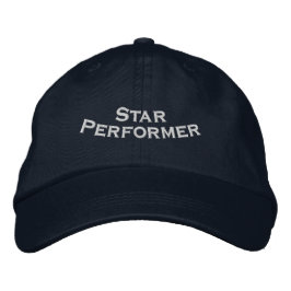 Gorra Bordada Estrella de Rendimiento Premium Ajustable Azul Mar