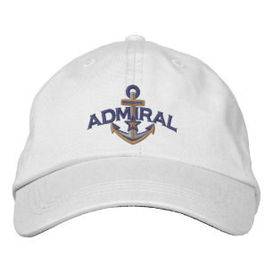 Gorra Bordada Estrella náutica del almirante ancla bordado