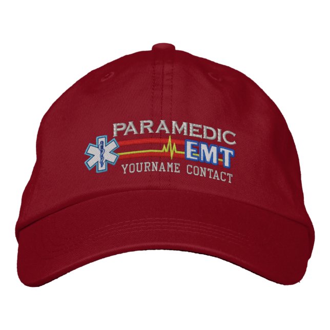Gorra Bordada Estrella paramédica EMT personalizada (Anverso)