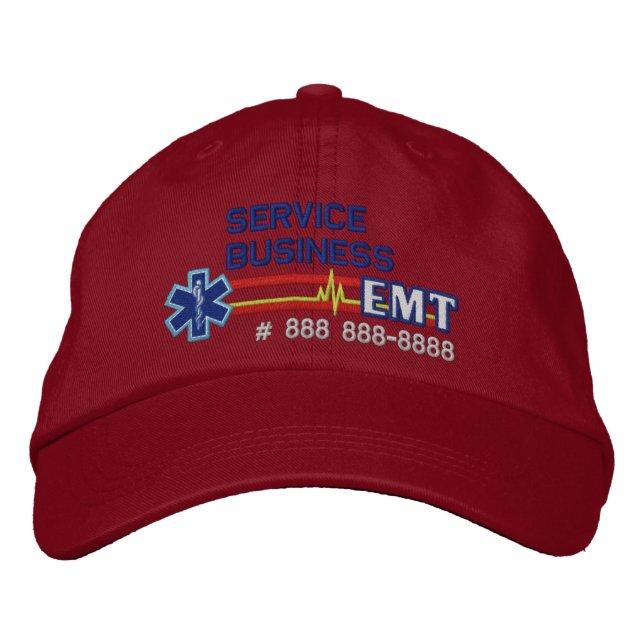 Gorra Bordada Estrella paramédica EMT personalizada (Anverso)