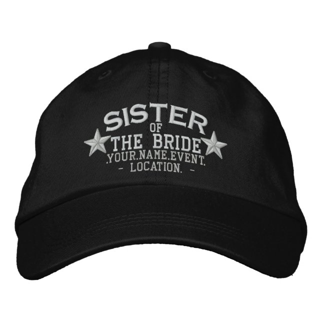 Gorra Bordada Estrellas personalizadas Hermana del bordado de no (Anverso)