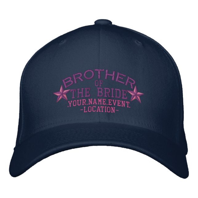 Gorra Bordada Estrellas personalizadas Hermano de la novia en ro (Anverso)